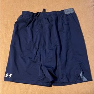 Under Armour Men’s Navy Athletic Shorts with Gray Accent